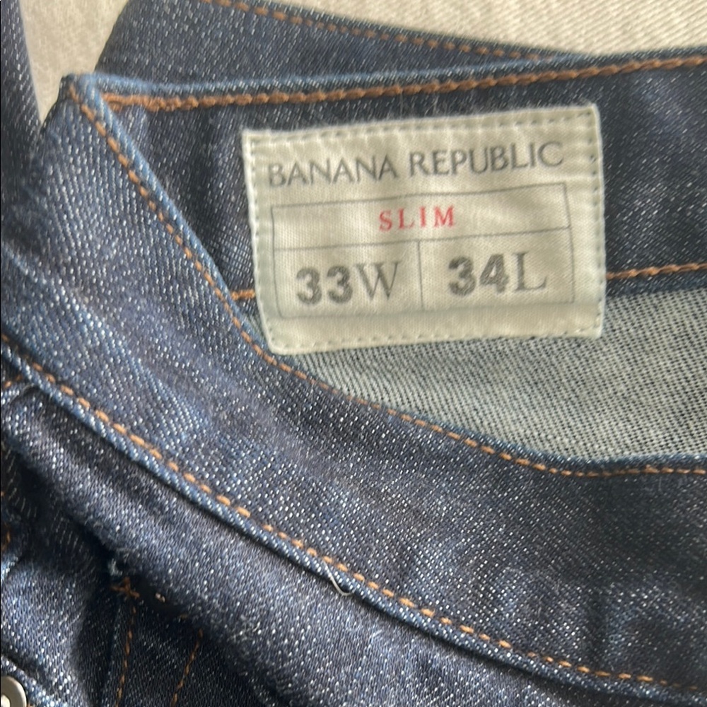 Men's Banana Republic Dark Blue Jeans - Picture 3 of 4